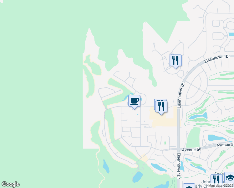 map of restaurants, bars, coffee shops, grocery stores, and more near 77225 Avenue Arteaga in La Quinta