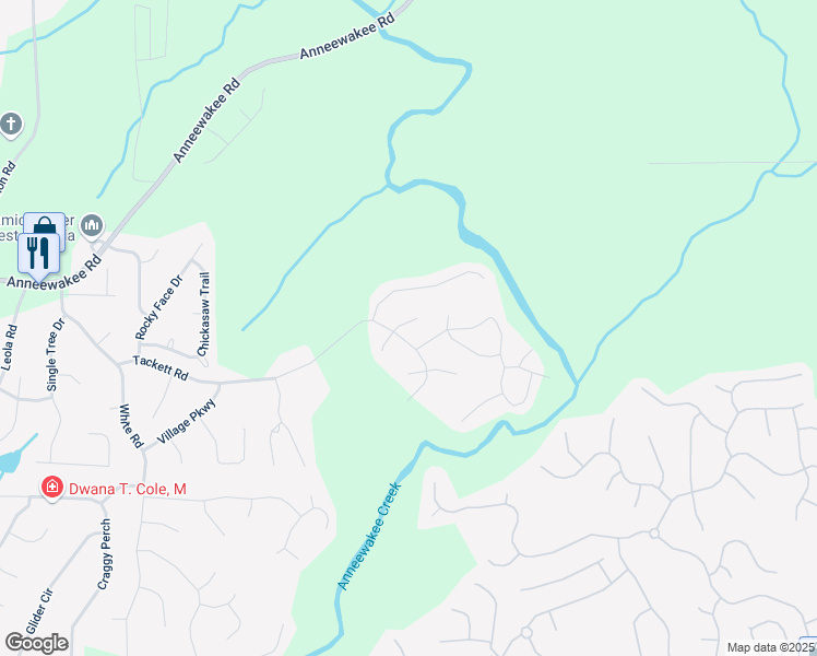 map of restaurants, bars, coffee shops, grocery stores, and more near 4281 North Braves Circle in Douglasville