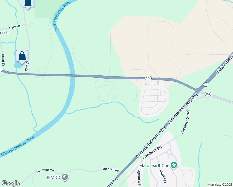 map of restaurants, bars, coffee shops, grocery stores, and more near 7250 Campbellton Road Southwest in Atlanta