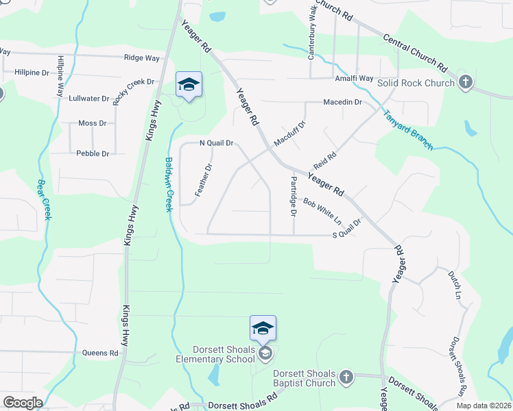 map of restaurants, bars, coffee shops, grocery stores, and more near 5861 Nest Court in Douglasville