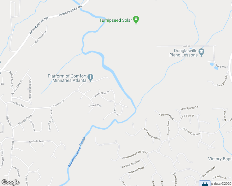 map of restaurants, bars, coffee shops, grocery stores, and more near 4124 Sitka Drive in Douglasville