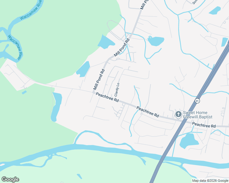 map of restaurants, bars, coffee shops, grocery stores, and more near 5858 Old Woods Road in Myrtle Beach