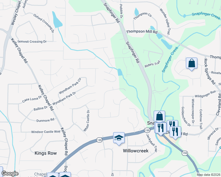 map of restaurants, bars, coffee shops, grocery stores, and more near 4444 Luxembourg Drive in Decatur