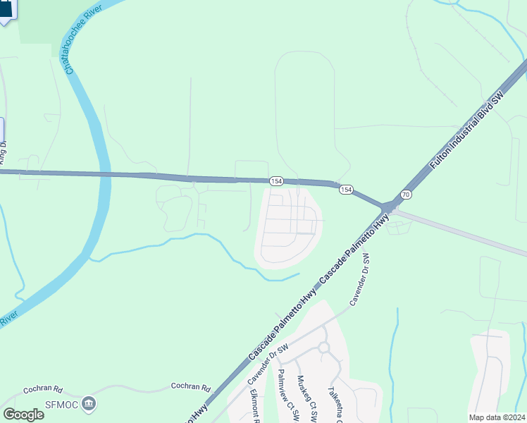 map of restaurants, bars, coffee shops, grocery stores, and more near 2197 Capella Circle Southwest in Atlanta