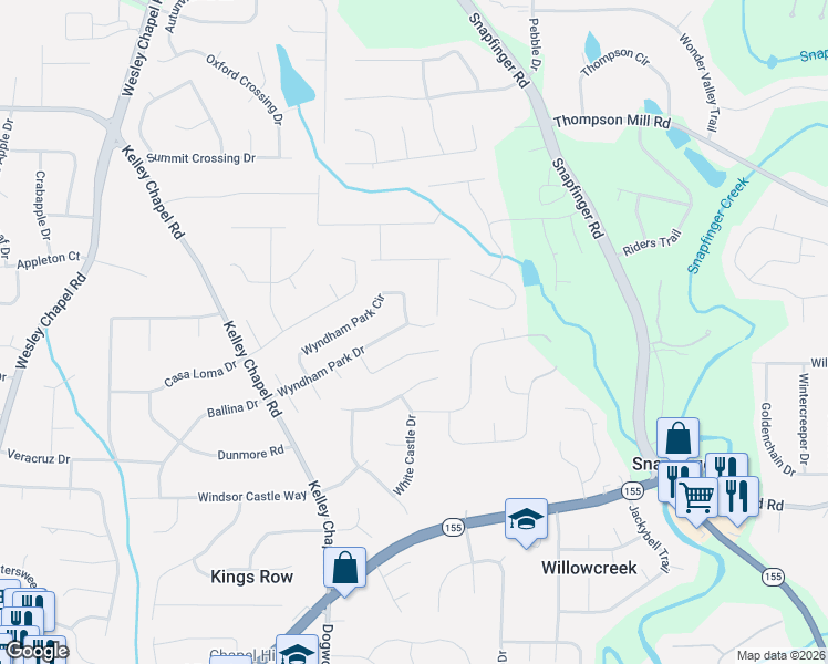 map of restaurants, bars, coffee shops, grocery stores, and more near 4325 Wyndham Park Drive in Decatur
