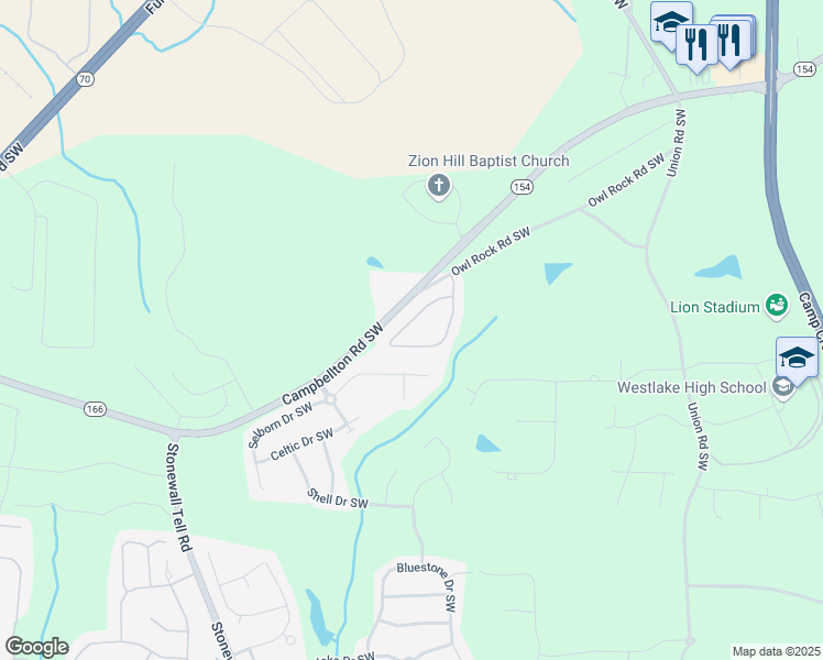 map of restaurants, bars, coffee shops, grocery stores, and more near 6224 Old Kingston Drive in Atlanta