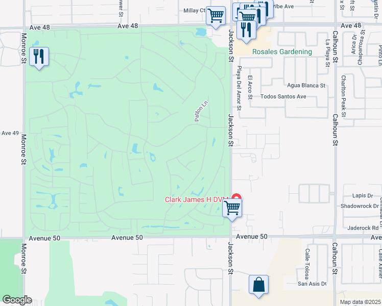 map of restaurants, bars, coffee shops, grocery stores, and more near 82783 Burnette Drive in Indio