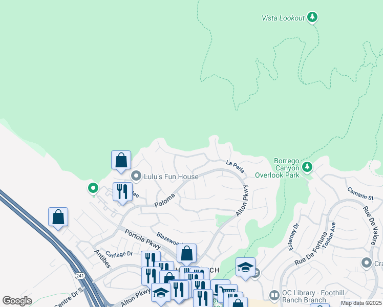 map of restaurants, bars, coffee shops, grocery stores, and more near 39 Calle Cabrillo in Lake Forest