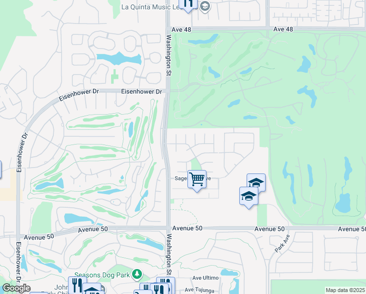 map of restaurants, bars, coffee shops, grocery stores, and more near 78560 Vía Bolero in La Quinta