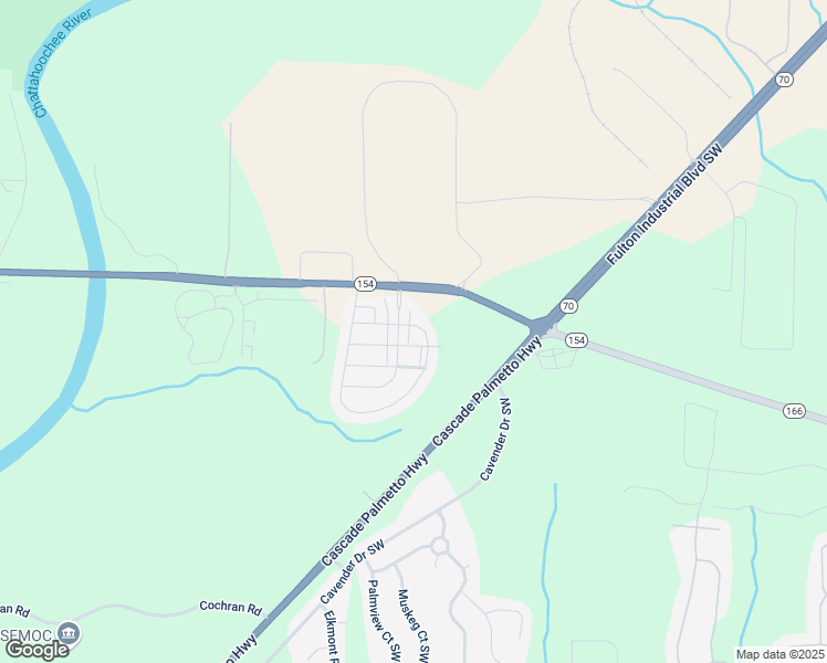 map of restaurants, bars, coffee shops, grocery stores, and more near 2514 Capella Circle Southwest in Atlanta