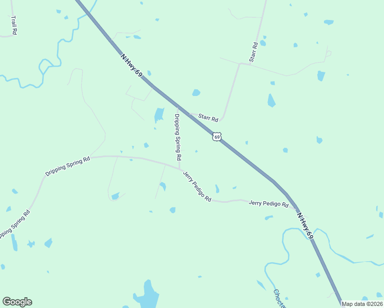 map of restaurants, bars, coffee shops, grocery stores, and more near 9726 Dripping Spring Road in Denison