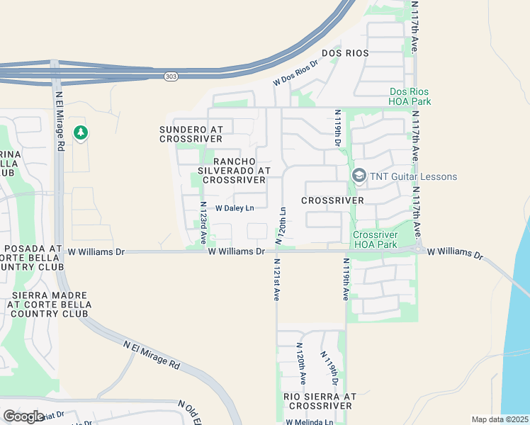 map of restaurants, bars, coffee shops, grocery stores, and more near 12107 West Daley Lane in Sun City