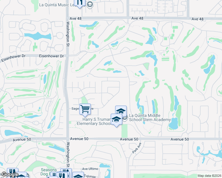 map of restaurants, bars, coffee shops, grocery stores, and more near 78835 Casa Del Rio in La Quinta