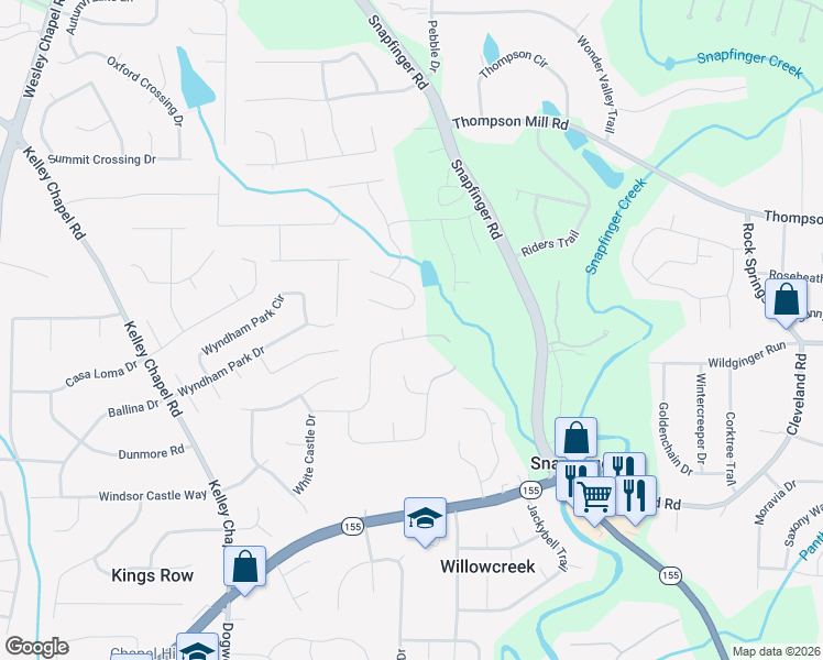 map of restaurants, bars, coffee shops, grocery stores, and more near 4444 Luxembourg Drive in Decatur