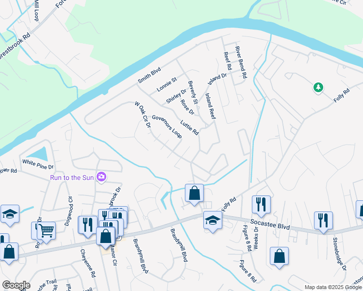 map of restaurants, bars, coffee shops, grocery stores, and more near 510 Sims Drive in Myrtle Beach