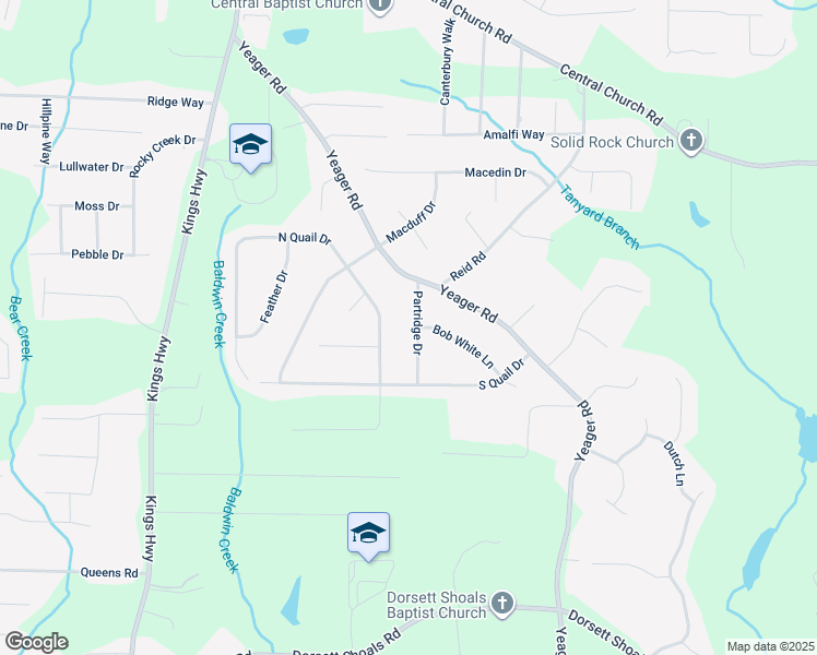 map of restaurants, bars, coffee shops, grocery stores, and more near 4131 Partridge Drive in Douglasville