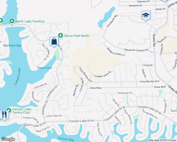 map of restaurants, bars, coffee shops, grocery stores, and more near Cooper View Drive in Menifee
