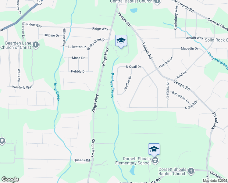map of restaurants, bars, coffee shops, grocery stores, and more near 3804 North Quail Drive in Douglasville