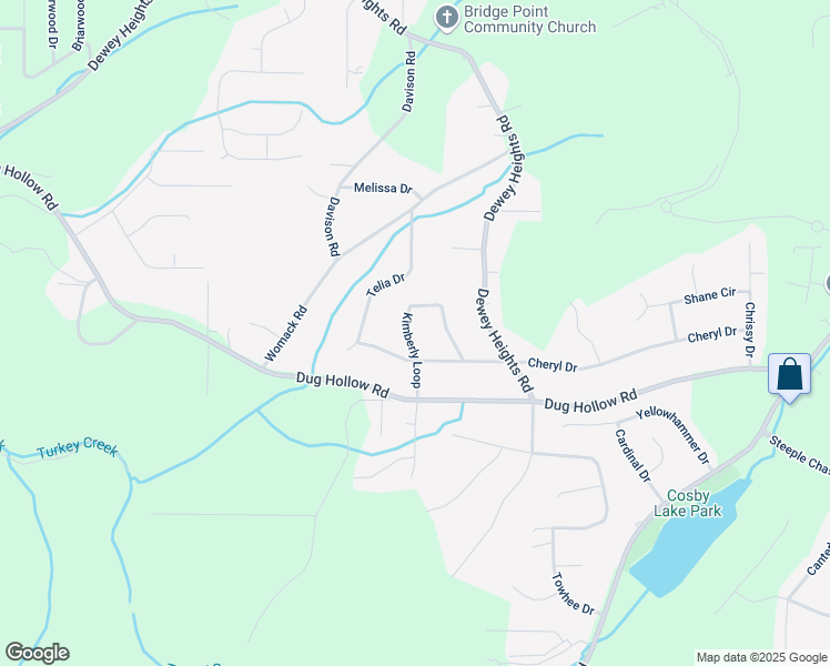 map of restaurants, bars, coffee shops, grocery stores, and more near 6413 Kimberly Loop in Pinson