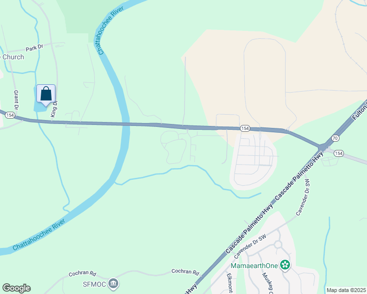 map of restaurants, bars, coffee shops, grocery stores, and more near 7350 Campbellton Road Southwest in Atlanta