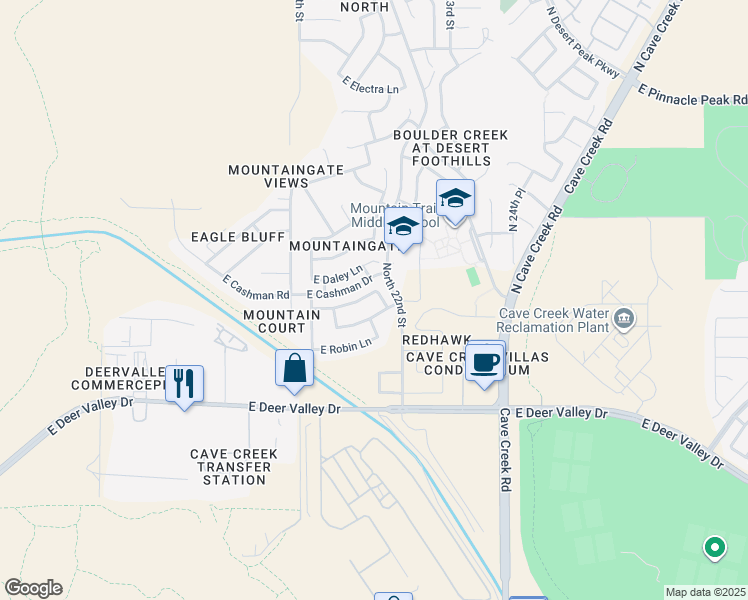 map of restaurants, bars, coffee shops, grocery stores, and more near 2149 East Williams Drive in Phoenix
