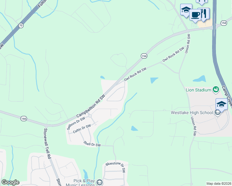 map of restaurants, bars, coffee shops, grocery stores, and more near 6224 Old Kingston Drive in Atlanta