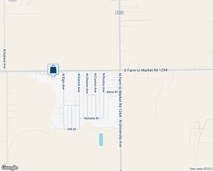 map of restaurants, bars, coffee shops, grocery stores, and more near 2502-2512 Alma Street in Lubbock