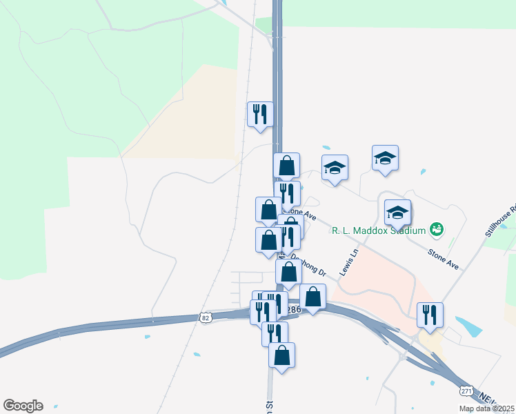 map of restaurants, bars, coffee shops, grocery stores, and more near 2905 North Main Street in Paris