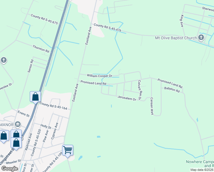 map of restaurants, bars, coffee shops, grocery stores, and more near 621 Promised Land Road in Kingstree