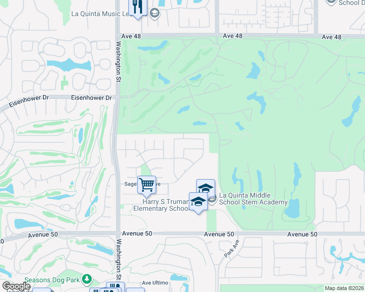map of restaurants, bars, coffee shops, grocery stores, and more near 78835 Casa Del Rio in La Quinta