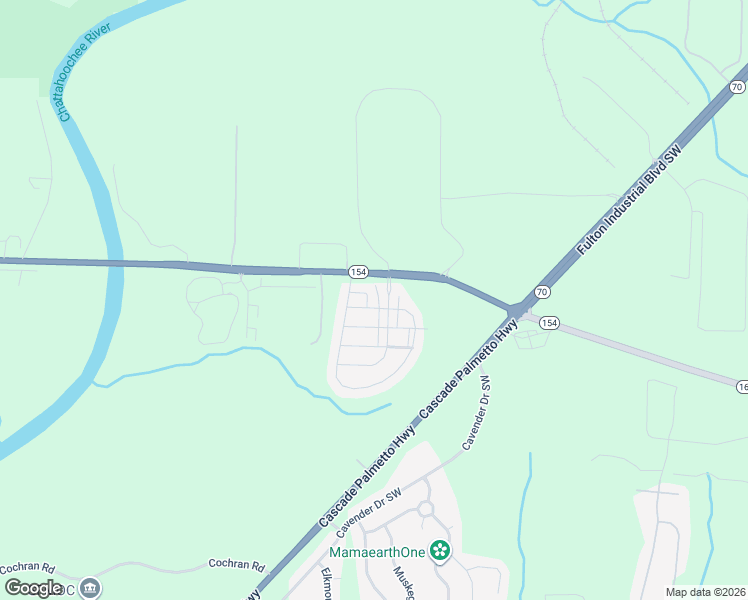 map of restaurants, bars, coffee shops, grocery stores, and more near 2570 Capella Circle Southwest in Atlanta