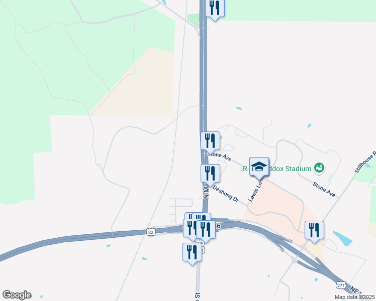 map of restaurants, bars, coffee shops, grocery stores, and more near 2905 N Main St in Paris
