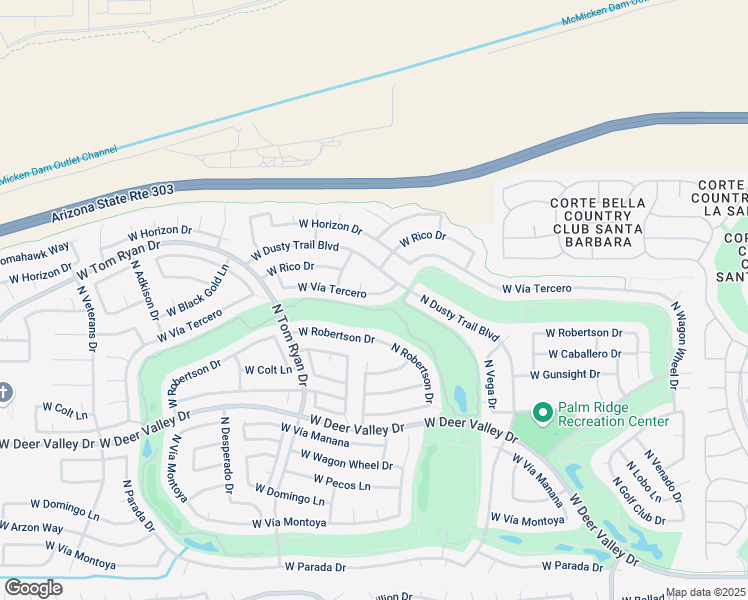 map of restaurants, bars, coffee shops, grocery stores, and more near 14109 West Vía Tercero in Sun City West