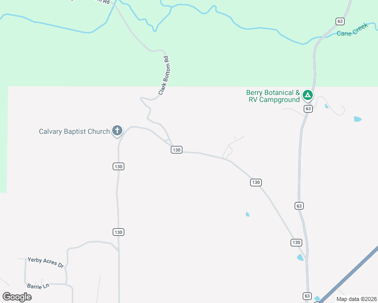 map of restaurants, bars, coffee shops, grocery stores, and more near 1625 County Road 130 in Berry