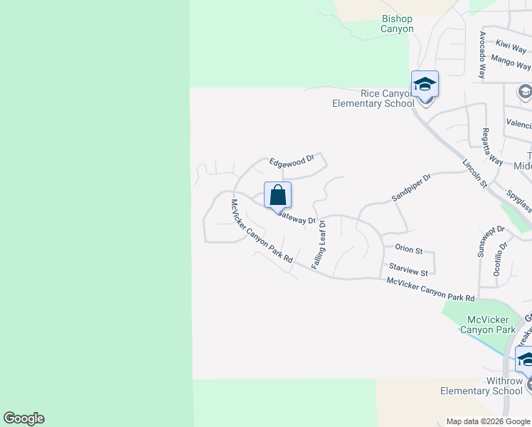 map of restaurants, bars, coffee shops, grocery stores, and more near 29426 Canyon Valley Drive in Lake Elsinore