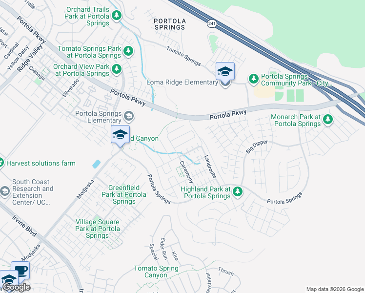 map of restaurants, bars, coffee shops, grocery stores, and more near 218 Geyser in Irvine