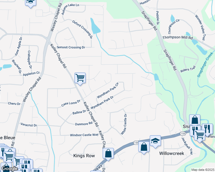 map of restaurants, bars, coffee shops, grocery stores, and more near 4238 Wyndham Park Circle in Decatur