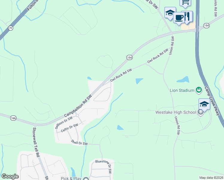 map of restaurants, bars, coffee shops, grocery stores, and more near 2336 Red Hibiscus Court in Atlanta