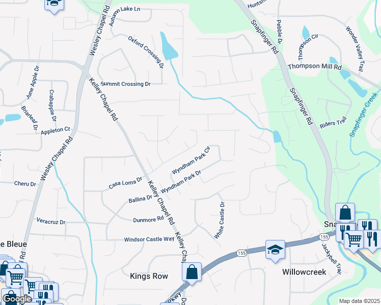 map of restaurants, bars, coffee shops, grocery stores, and more near 4238 Wyndham Park Circle in Decatur