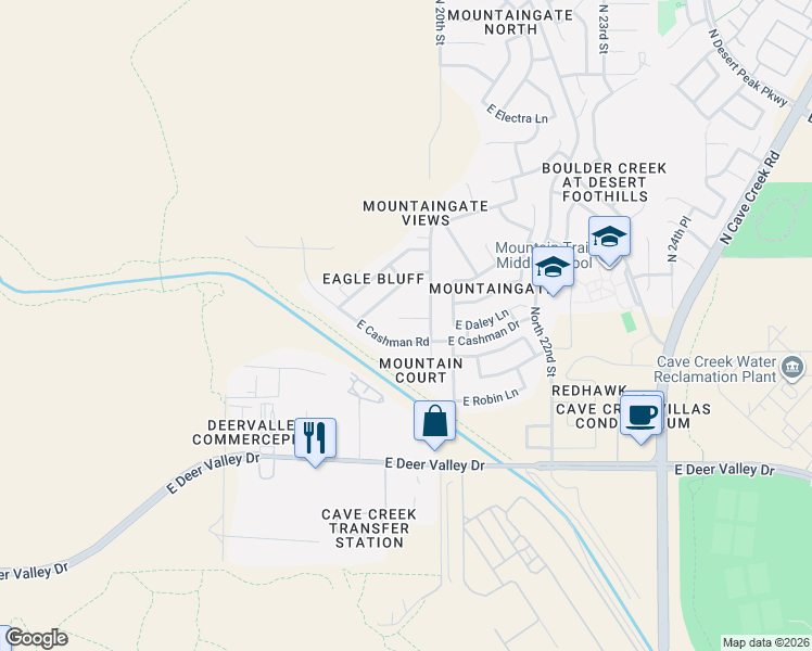 map of restaurants, bars, coffee shops, grocery stores, and more near 1924 East Williams Drive in Phoenix