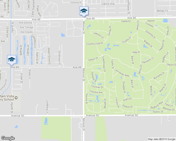 map of restaurants, bars, coffee shops, grocery stores, and more near 49179 Cochran Drive in Indio