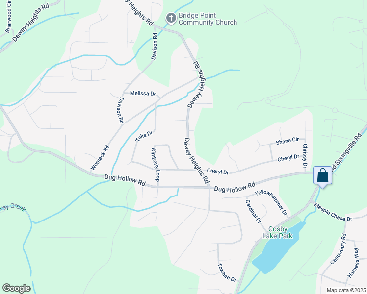 map of restaurants, bars, coffee shops, grocery stores, and more near 5925 Dewey Heights Road in Pinson
