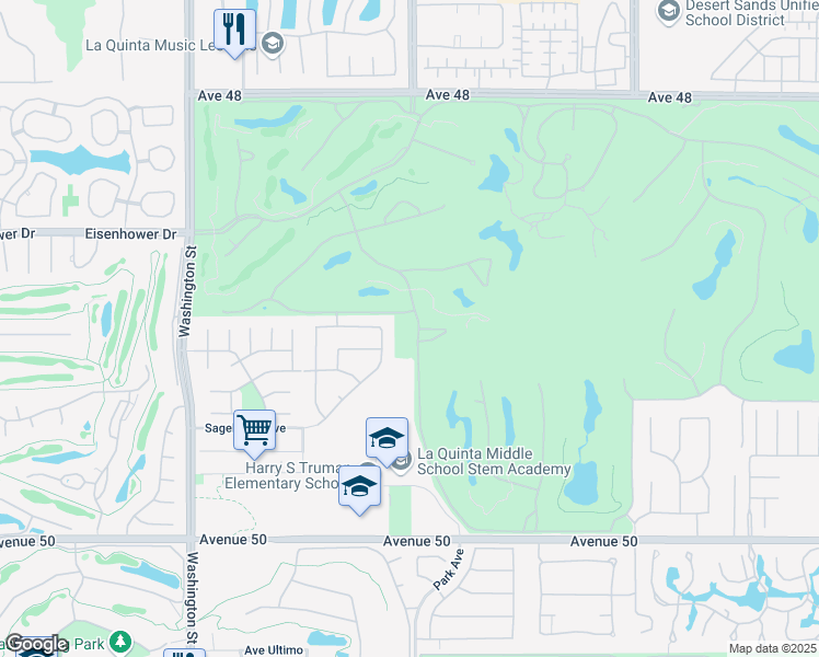 map of restaurants, bars, coffee shops, grocery stores, and more near 79055 Mission Drive West in La Quinta