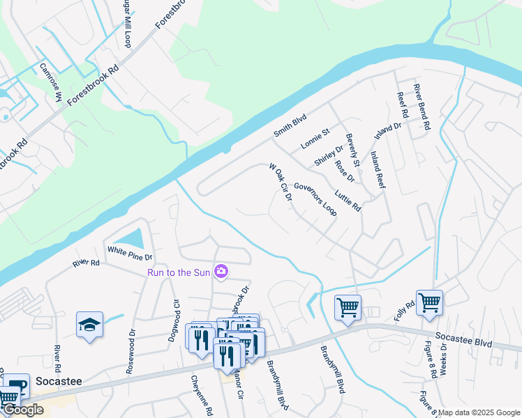 map of restaurants, bars, coffee shops, grocery stores, and more near 216 Colby Court in Myrtle Beach