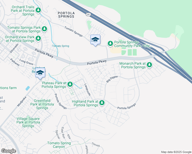 map of restaurants, bars, coffee shops, grocery stores, and more near Portola Parkway in Trabuco Canyon