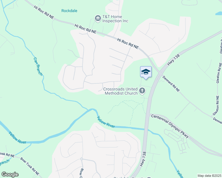 map of restaurants, bars, coffee shops, grocery stores, and more near 2706 Regal Circle in Conyers