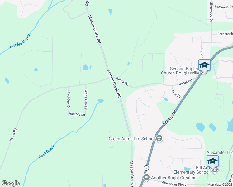 map of restaurants, bars, coffee shops, grocery stores, and more near 4117 Mason Creek Road in Douglas County
