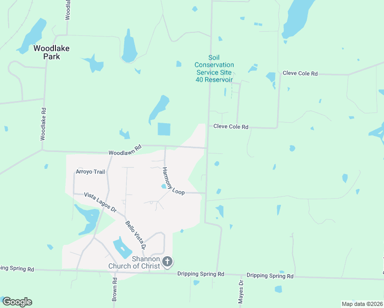 map of restaurants, bars, coffee shops, grocery stores, and more near 4046 Woodlawn Road in Denison