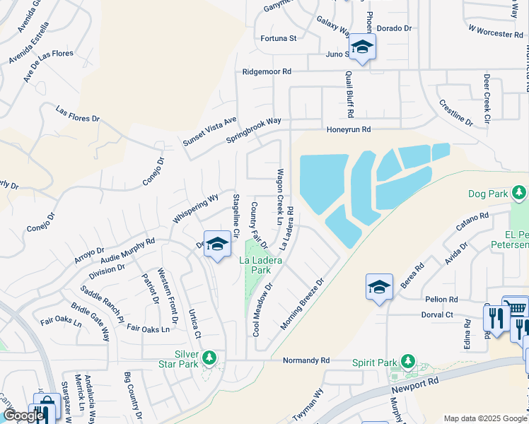 map of restaurants, bars, coffee shops, grocery stores, and more near 25060 Bonnet Circle in Menifee