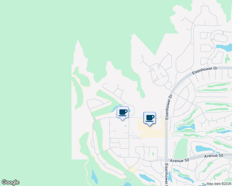 map of restaurants, bars, coffee shops, grocery stores, and more near 48770 Vía Sierra in La Quinta